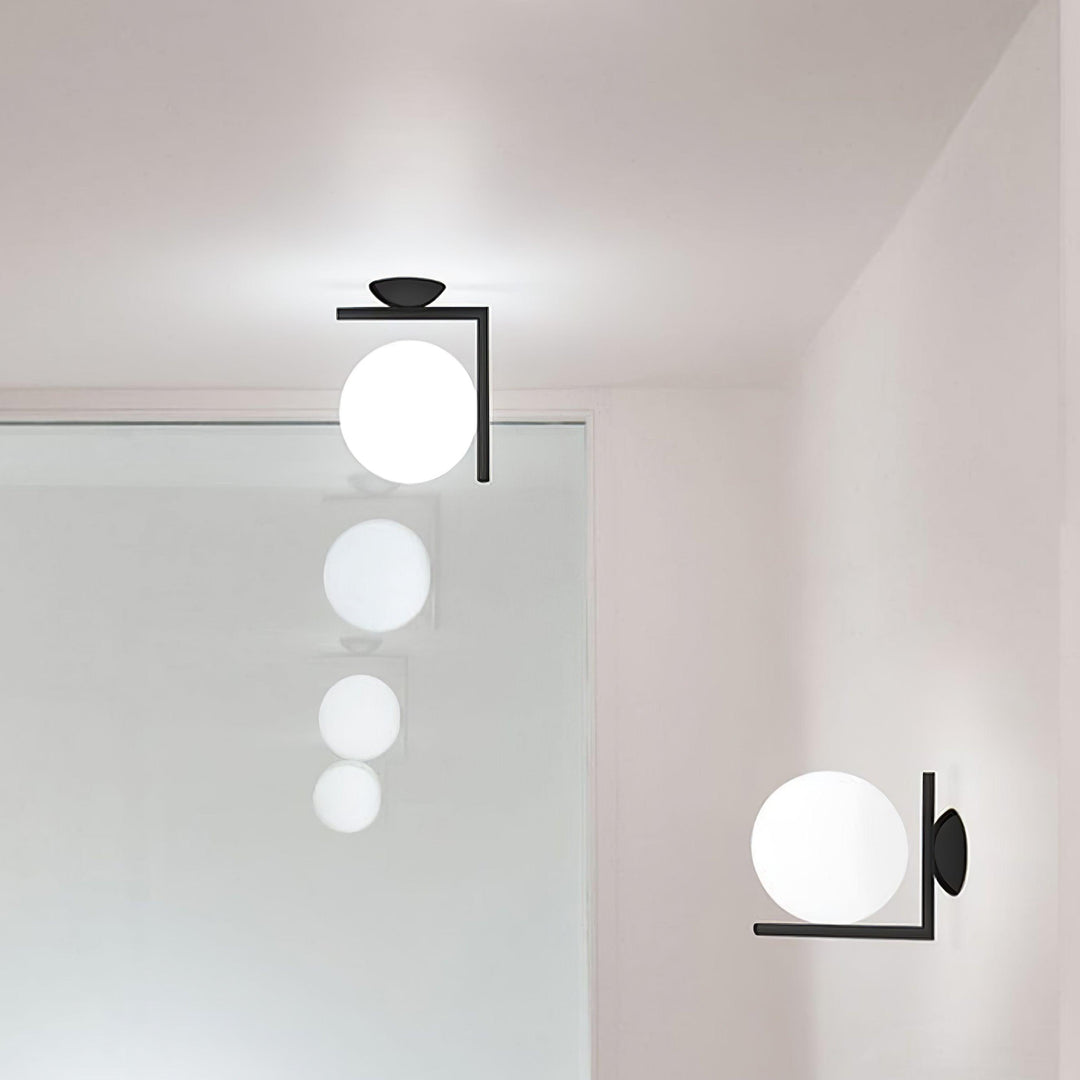 Blåst Glas Opal Glas Vägglampa