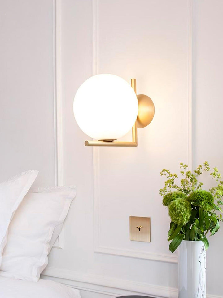 Blåst Glas Opal Glas Vägglampa