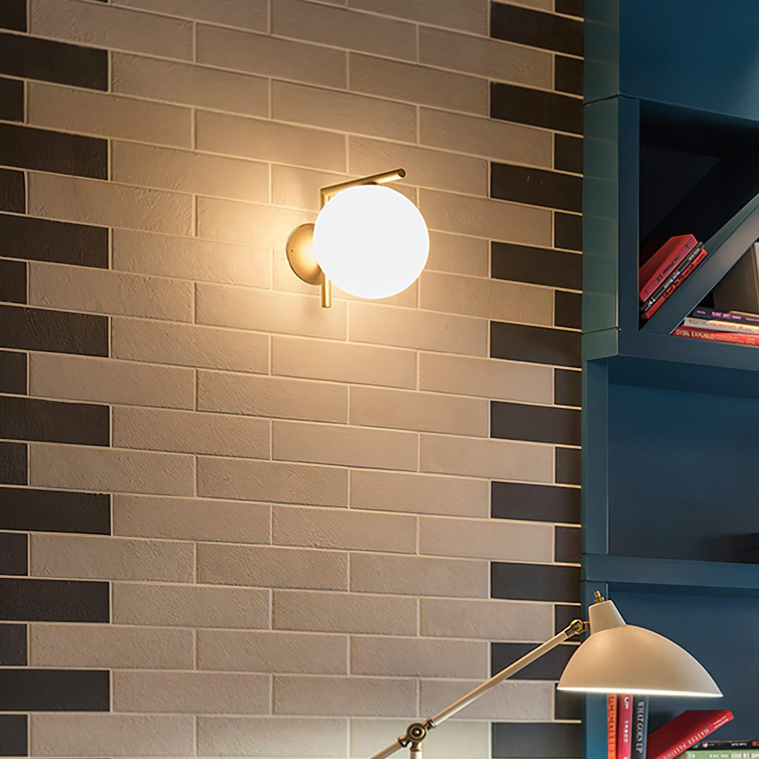 Blåst Glas Opal Glas Vägglampa