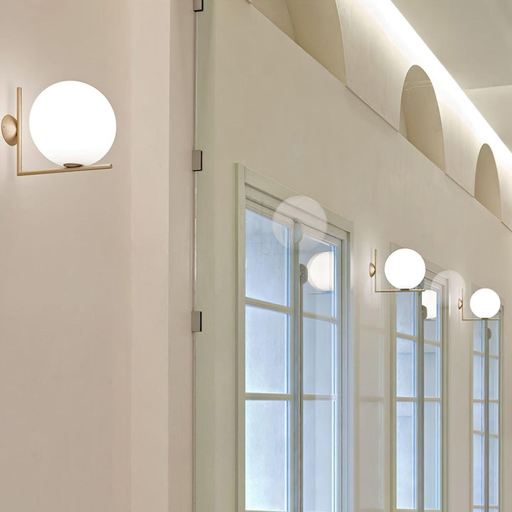 Blåst Glas Opal Glas Vägglampa