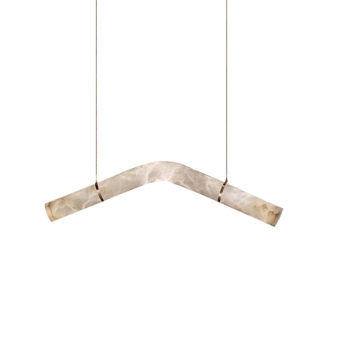 Strömlinjeformad Alabaster Pendellampa