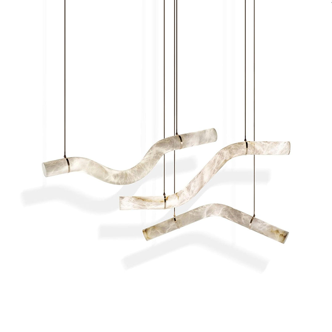 Strömlinjeformad Alabaster Pendellampa