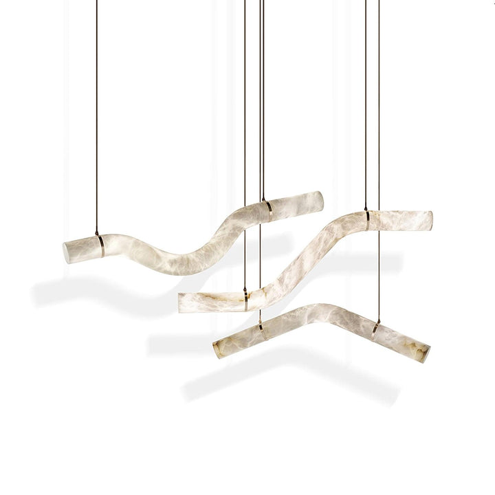 Strömlinjeformad Alabaster Pendellampa