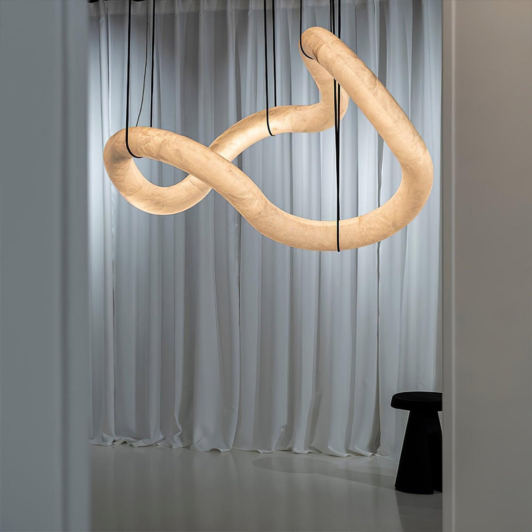 Strömlinjeformad Alabaster Pendellampa