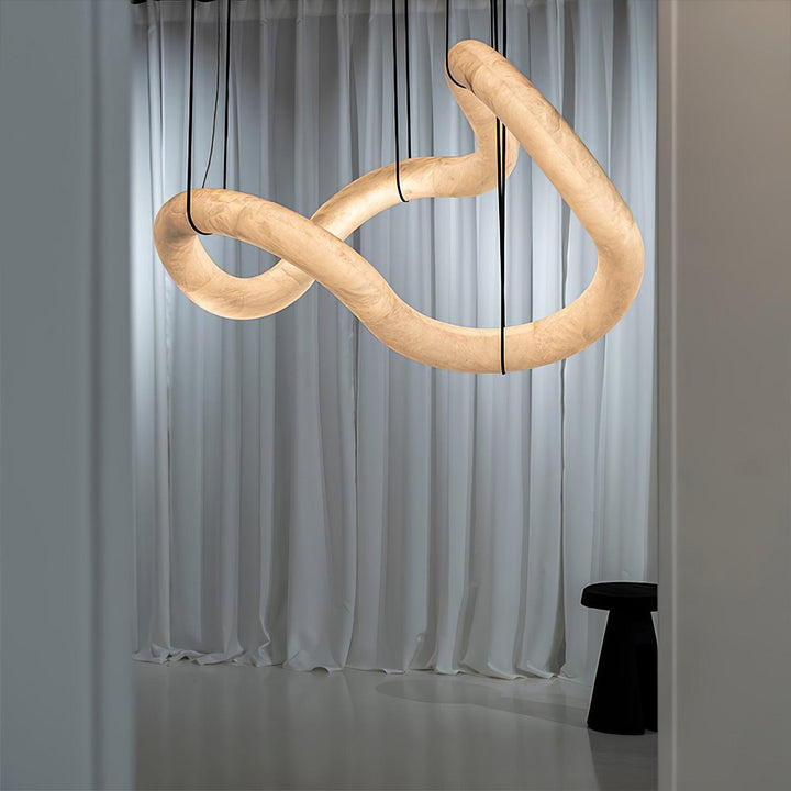 Strömlinjeformad Alabaster Pendellampa
