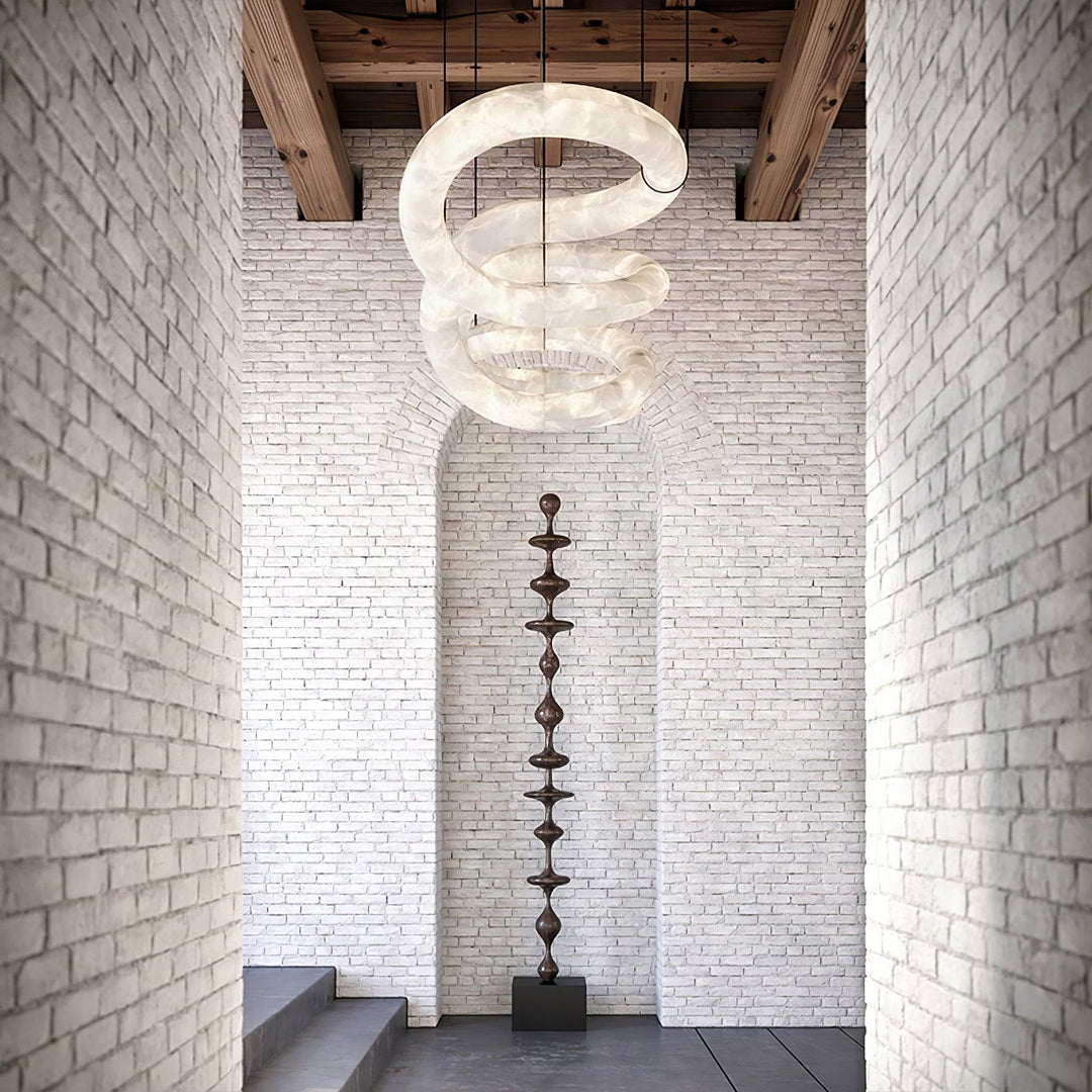 Strömlinjeformad Alabaster Pendellampa