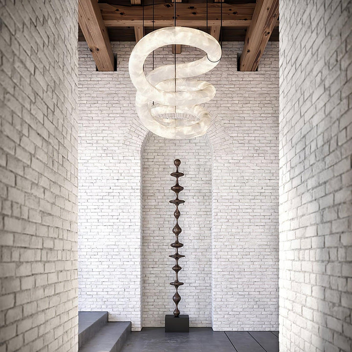 Strömlinjeformad Alabaster Pendellampa