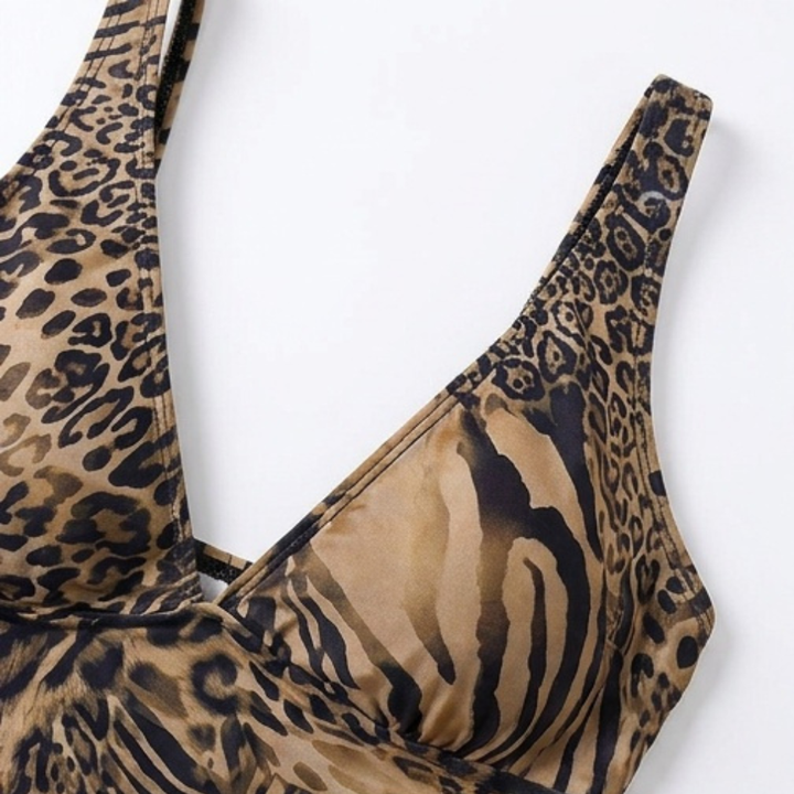 Lunavia – Kobiecy bikini w leopardmönster z głębokim urringning