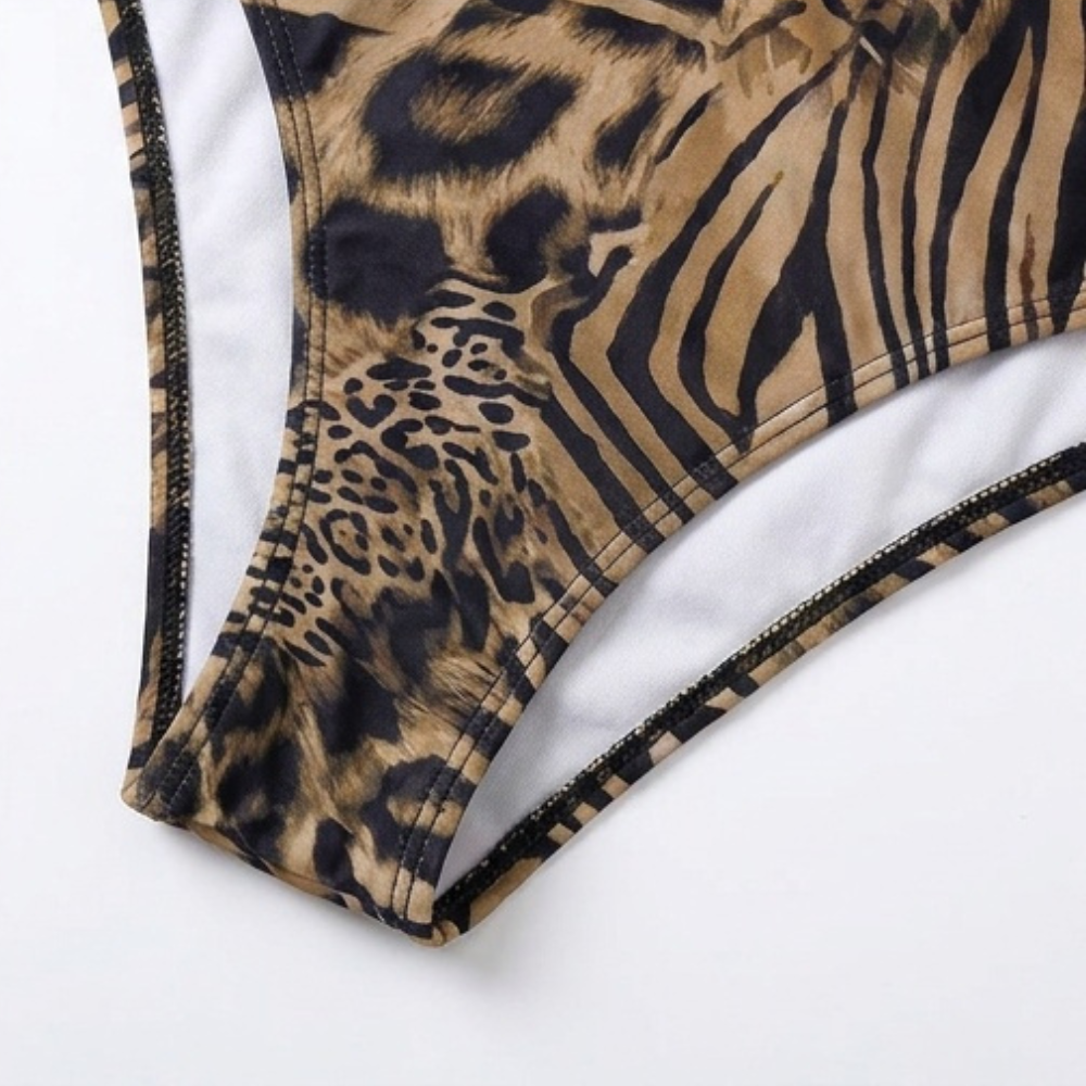 Lunavia – Kobiecy bikini w leopardmönster z głębokim urringning