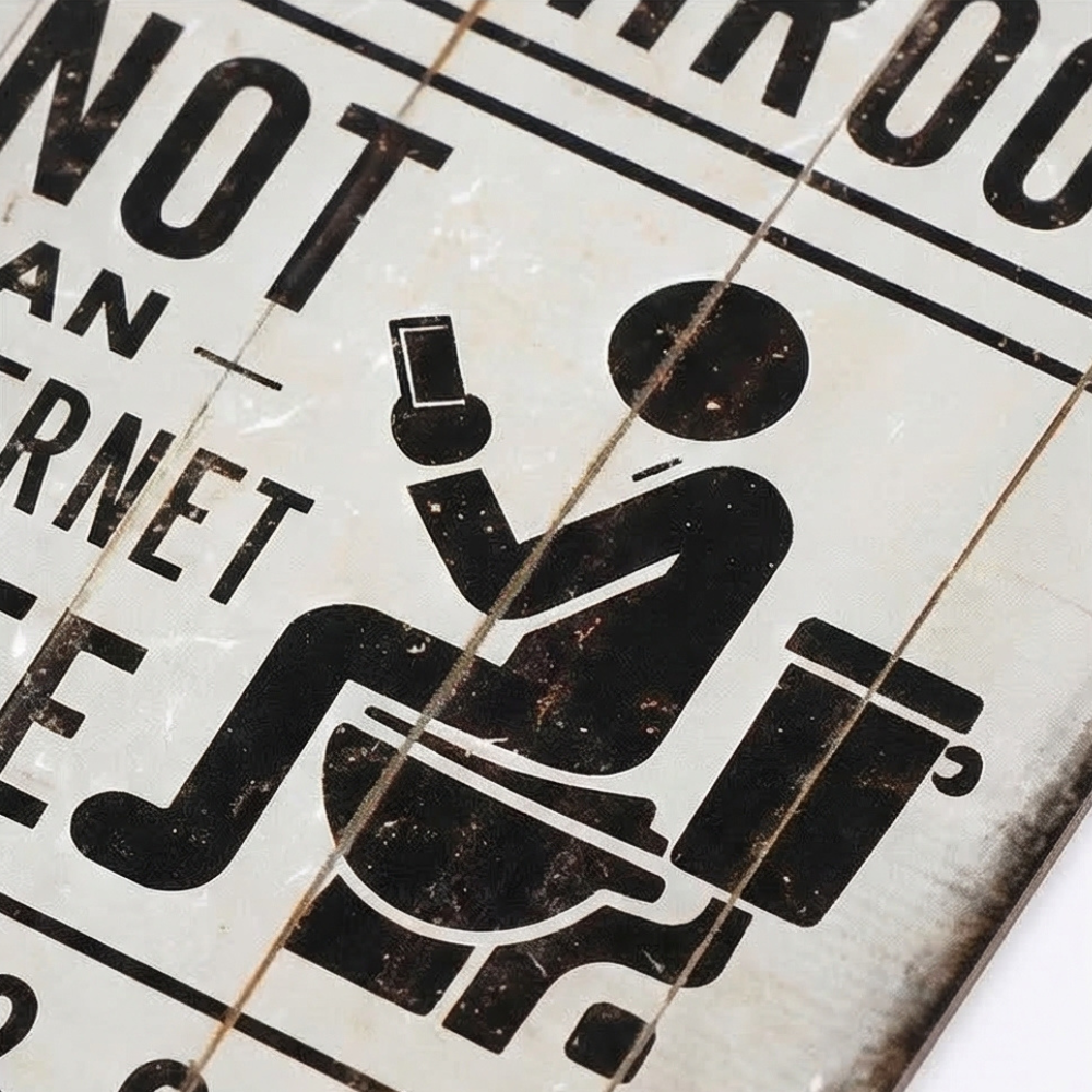 Splitline - Vintage Metall Bathroom Humor Sign
