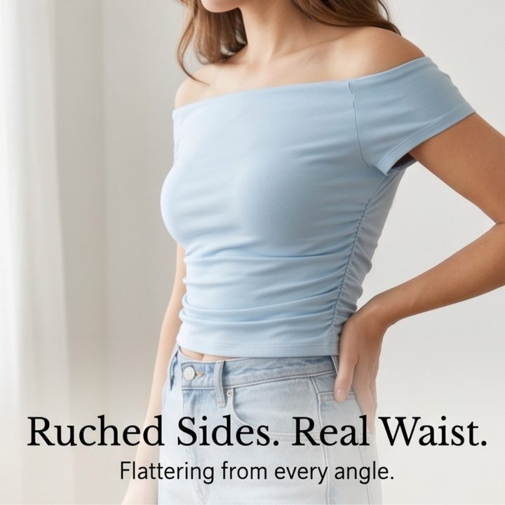 Velora – Dam blus slim-fit utan ramiączek