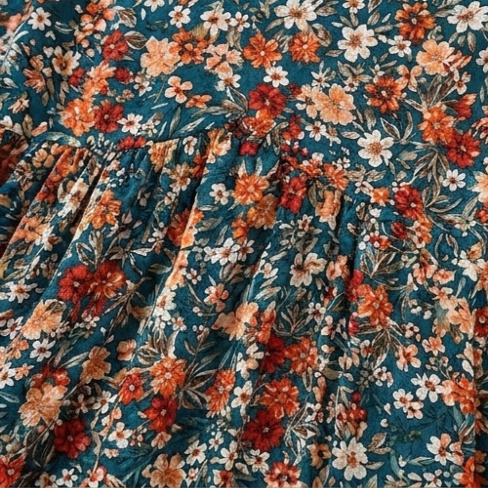 Florelle – Kobieca Blommig Klänning Midi