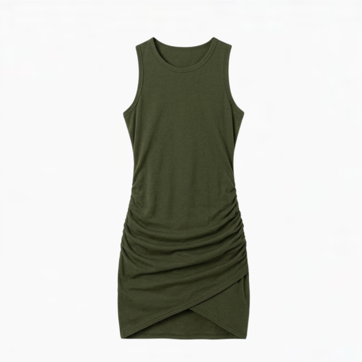 Vivara - Klänning bodycon utan ärmar z marszczeniem för kvinnor