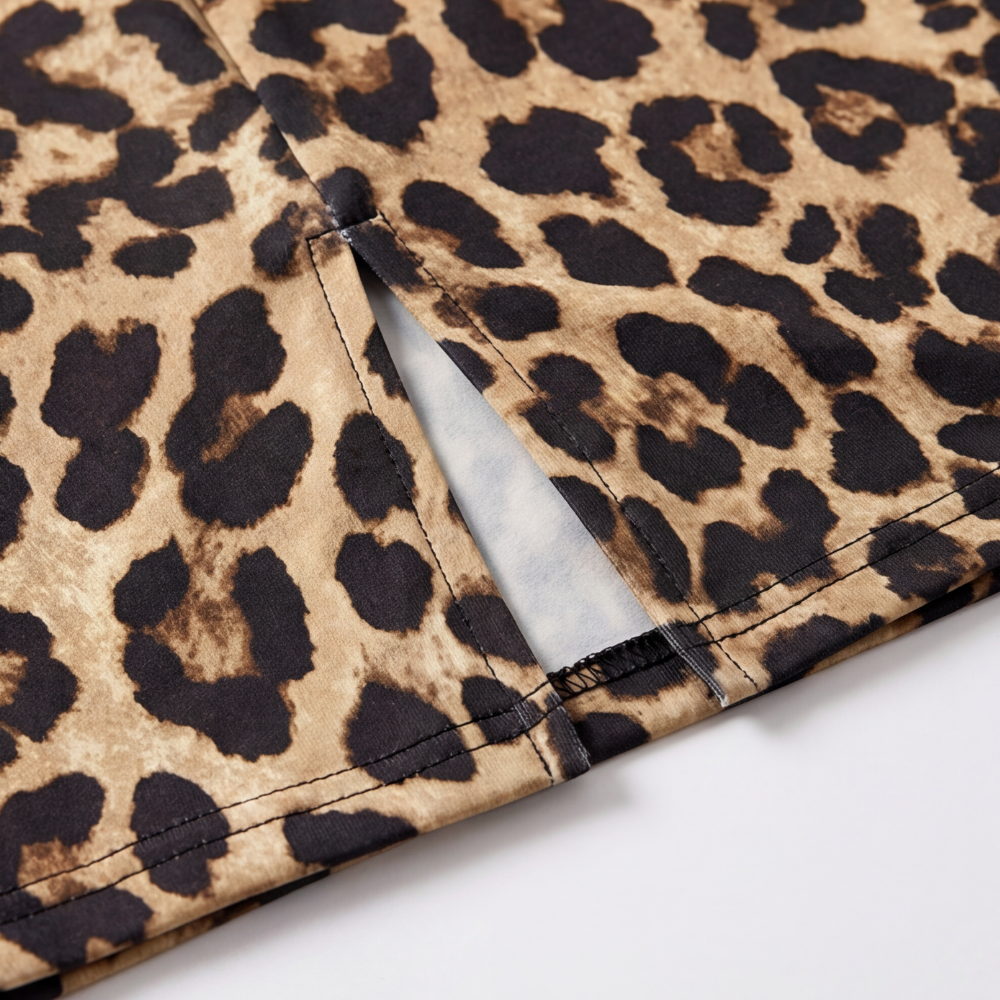Luxora – Klänning midi w leopardmönster
