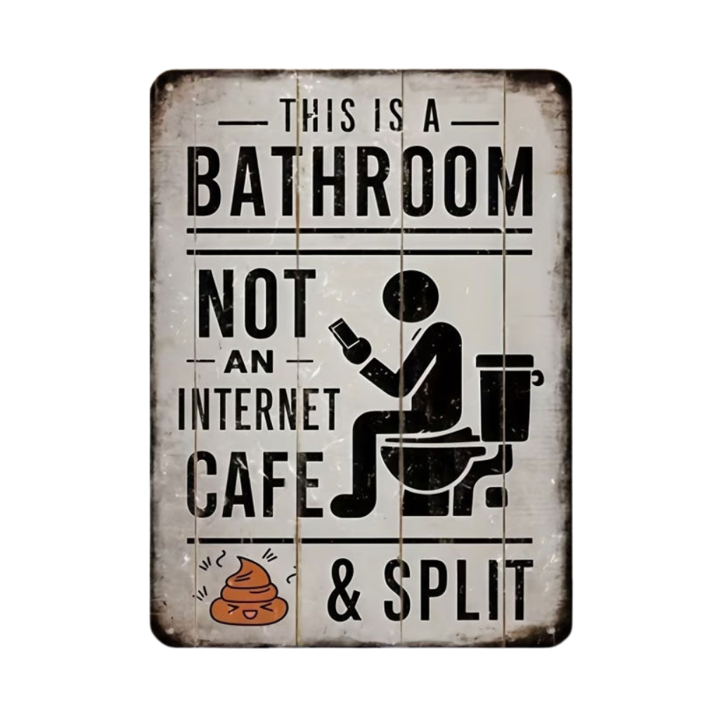 Splitline - Vintage Metall Bathroom Humor Sign
