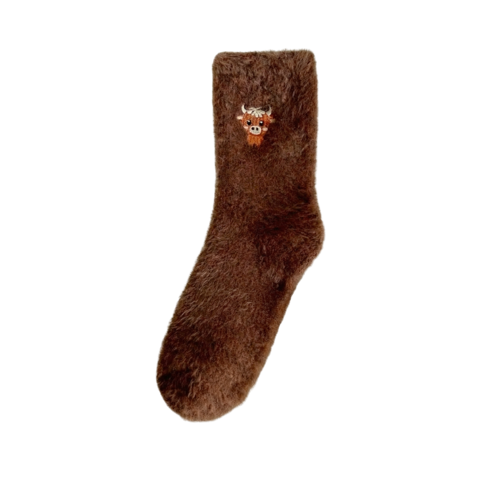 Cozymoo – Skarpety z Fuzzy Highland Cow