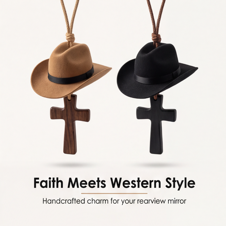 Saddle Cross – Zawieszka z Kapeluszem Kowbojskim i Kors