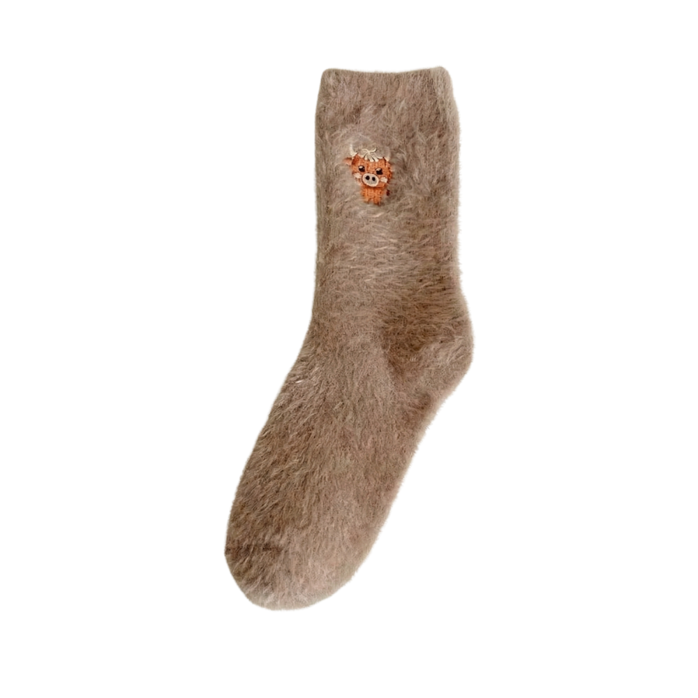 Cozymoo – Skarpety z Fuzzy Highland Cow
