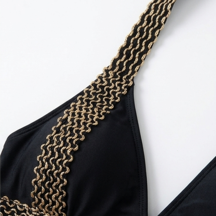 Solaia – Złocony Halter Bikini för kvinnor
