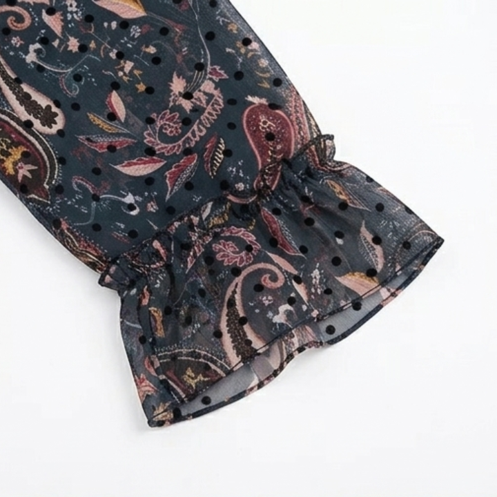 Floressa – Klänning midi z warstwowego szyfonu w paisley för kvinnor