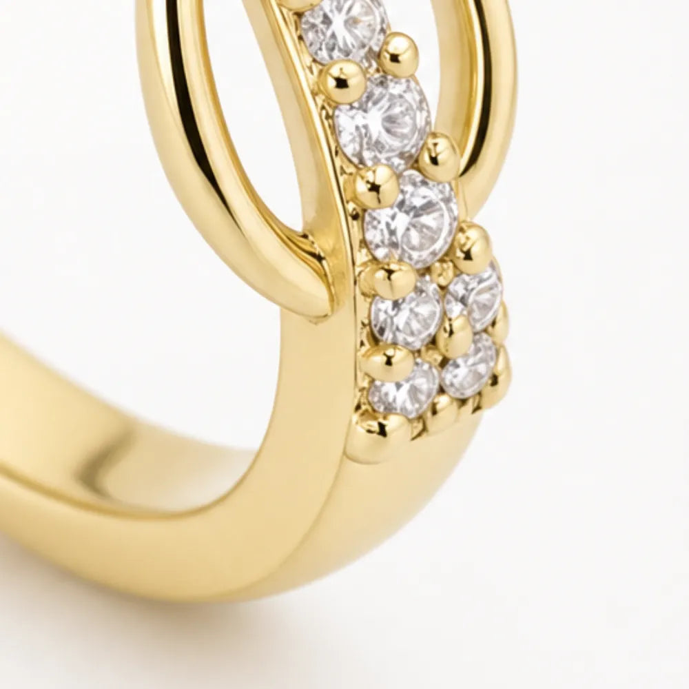 Graceloop – Ring Mobius z kamieniami Pavé, Guld eller Silver