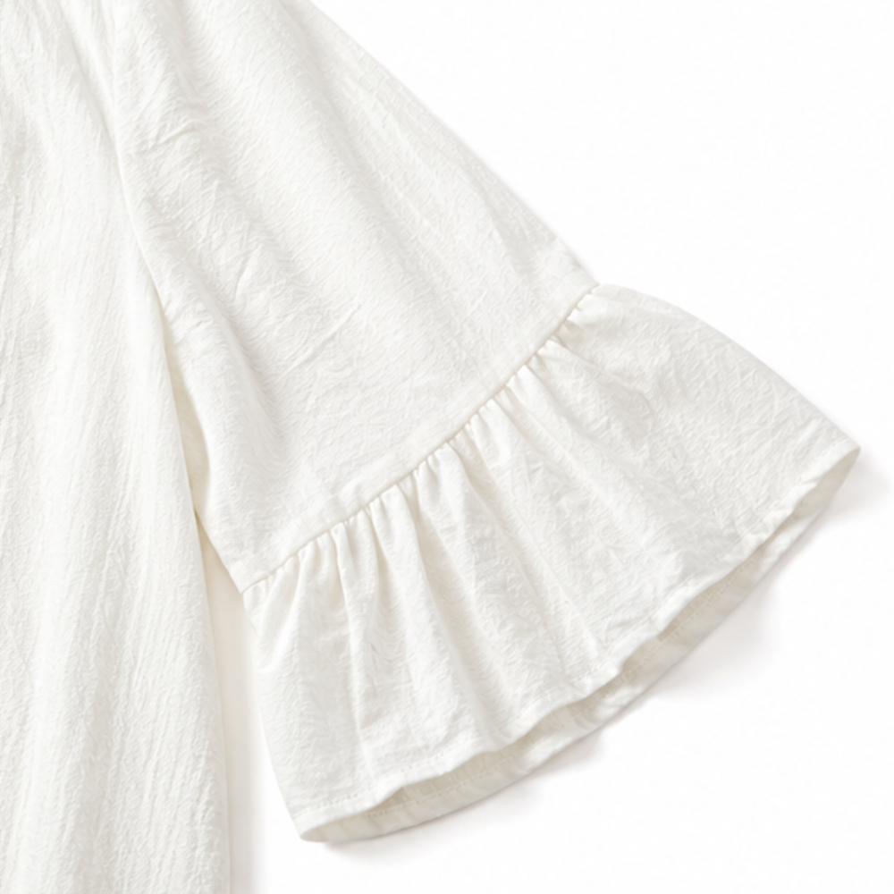 Wearbella – Klänning midi z urringning w v-ringning i falbanami