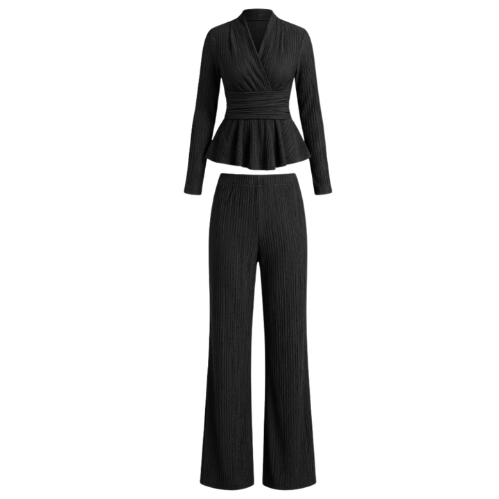 Vivara – Set dam z plisowanym peplum i wcięciem w midja