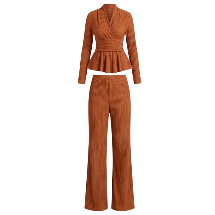 Vivara – Set dam z plisowanym peplum i wcięciem w midja