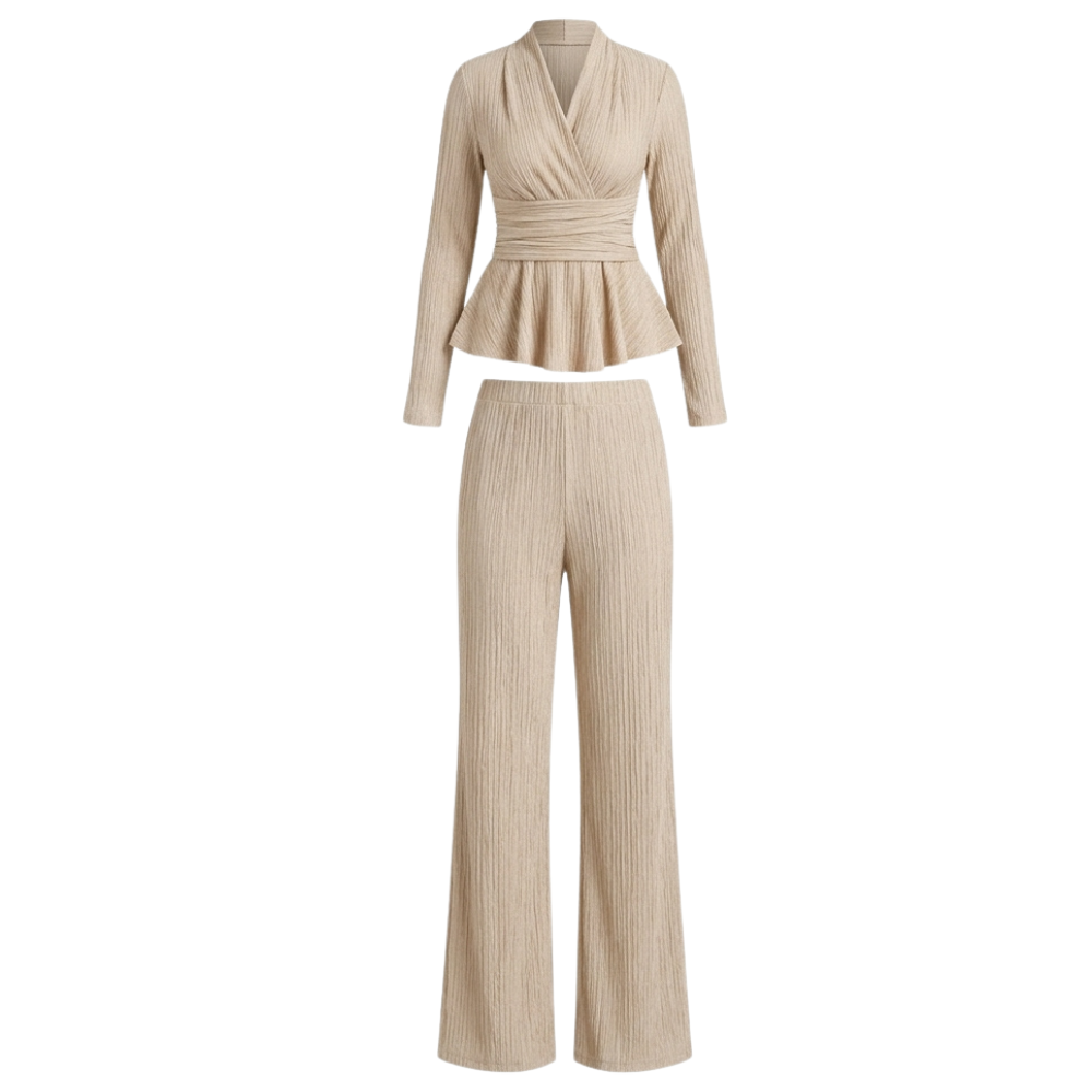 Vivara – Set dam z plisowanym peplum i wcięciem w midja