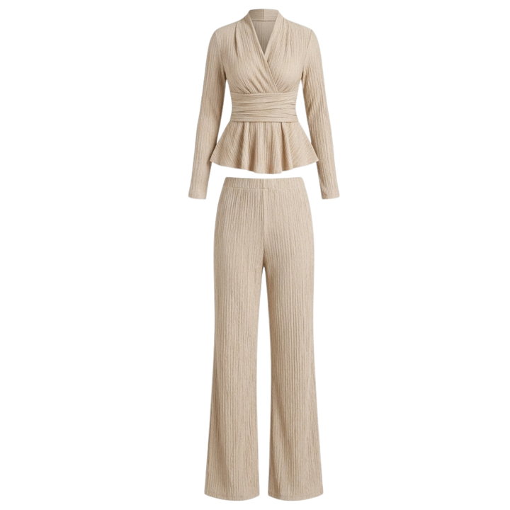 Vivara – Set dam z plisowanym peplum i wcięciem w midja