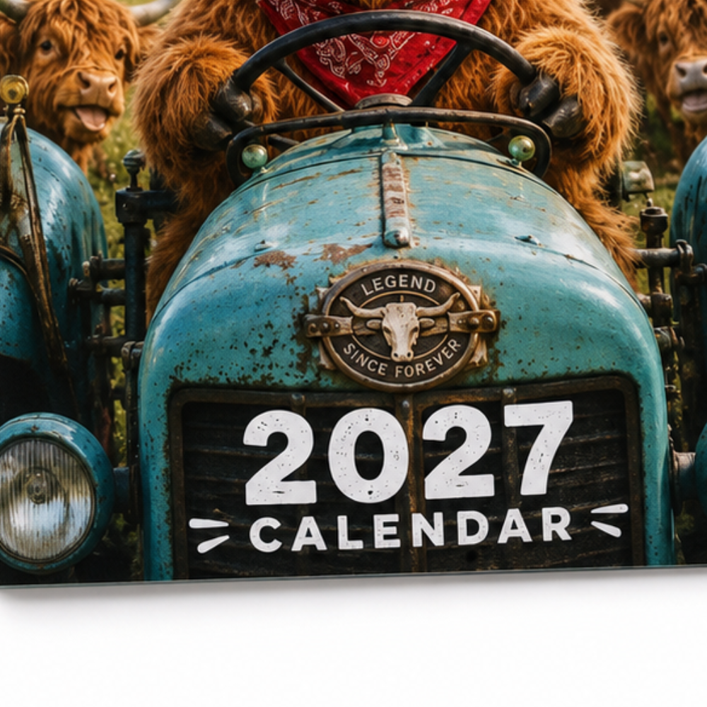 Mootsy – Kalendarz Vägg z Highland Cow på 2027 rok