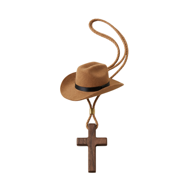 Saddle Cross – Zawieszka z Kapeluszem Kowbojskim i Kors