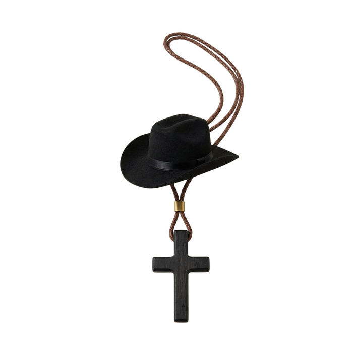 Saddle Cross – Zawieszka z Kapeluszem Kowbojskim i Kors