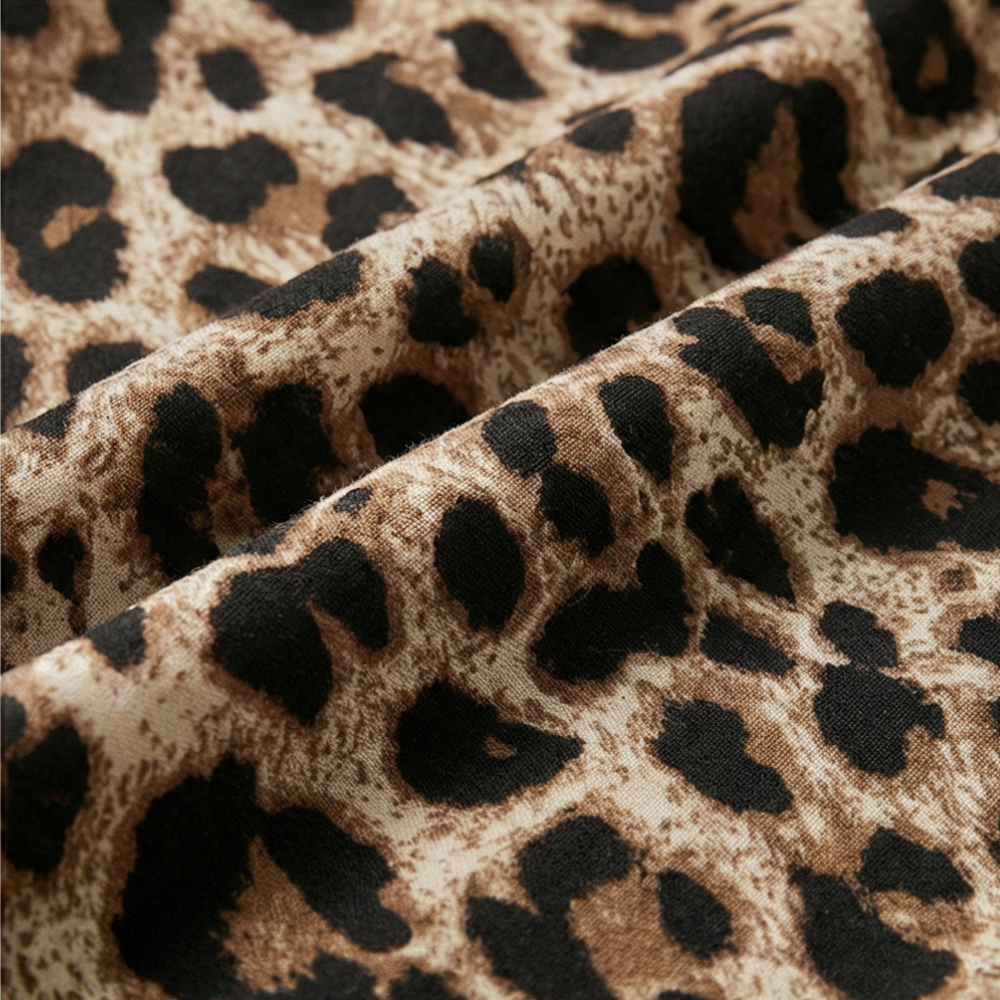 Vivara – Klänning maxi w leoparda z marszczonym band