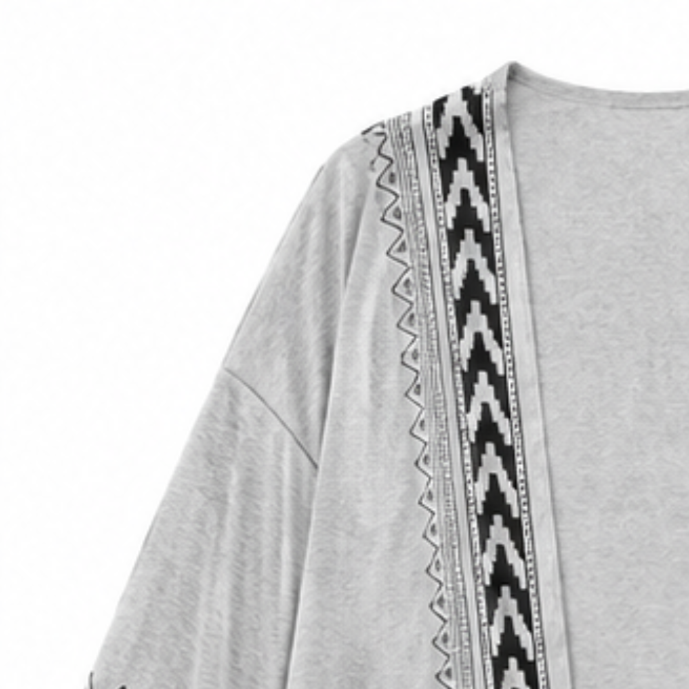 Wearbella – Kofta z otwartym przodem w retro geometryczny mönster