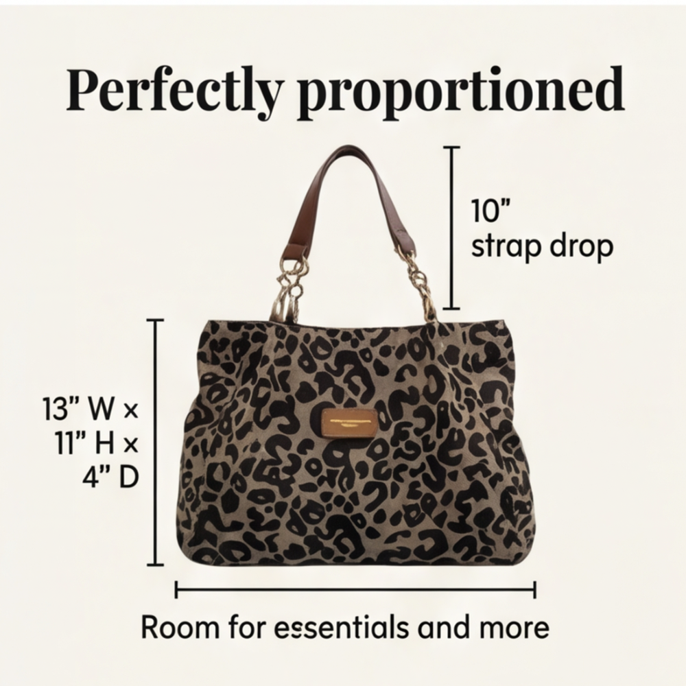 Lynxe - Väska w leopardmönster z detaljer kedja