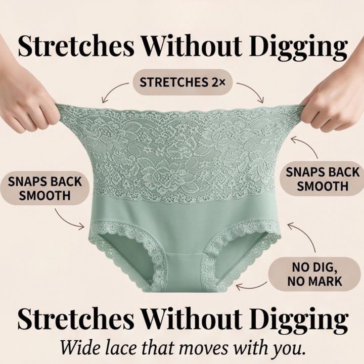 Lunelle – Blommiga koronkowe majtki med hög midja 3-pack