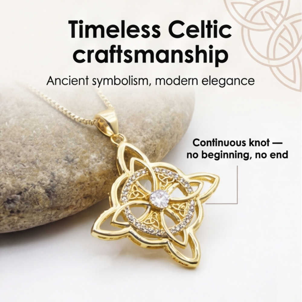 Elowen – Halsband z Kristall Celtickim Węzłem