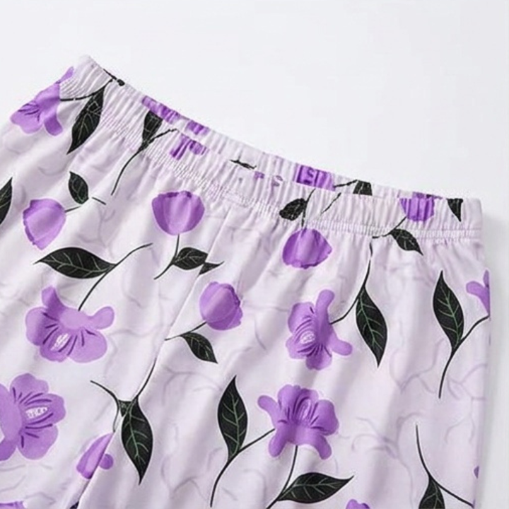 Sereya – Dam Set Piżamowy Capri w Kwiaty