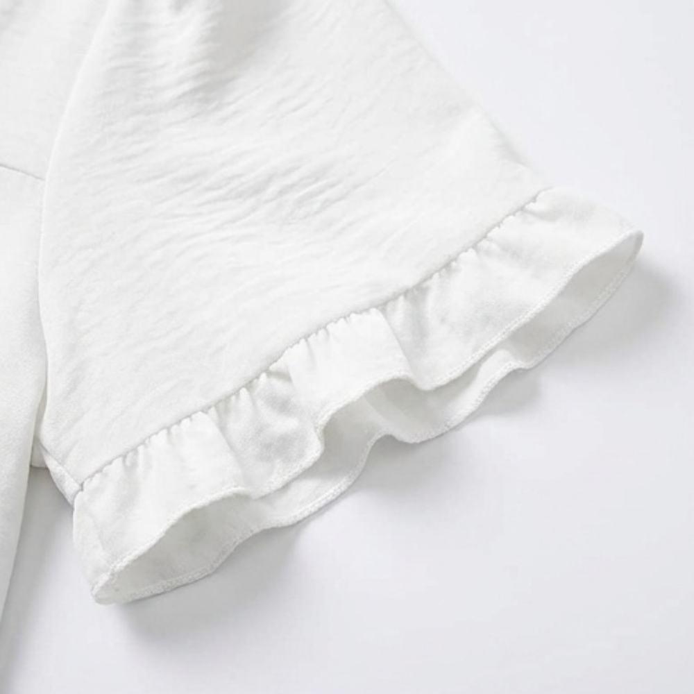 Florelle – Blus dam z kwadratowym urringning i falbanami