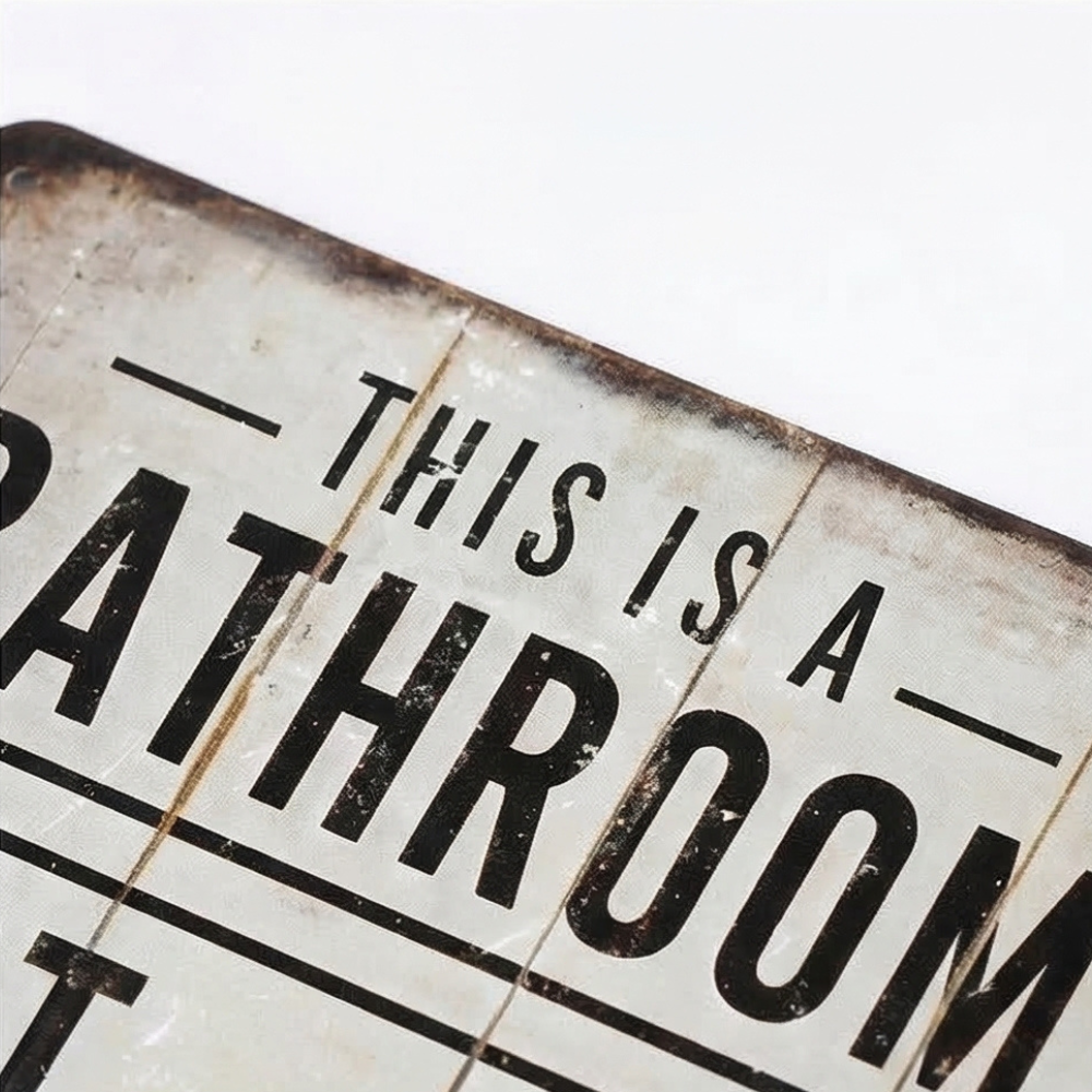 Splitline - Vintage Metall Bathroom Humor Sign