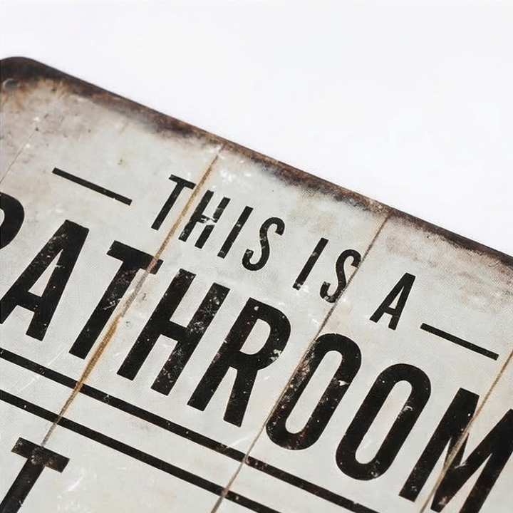 Splitline - Vintage Metall Bathroom Humor Sign