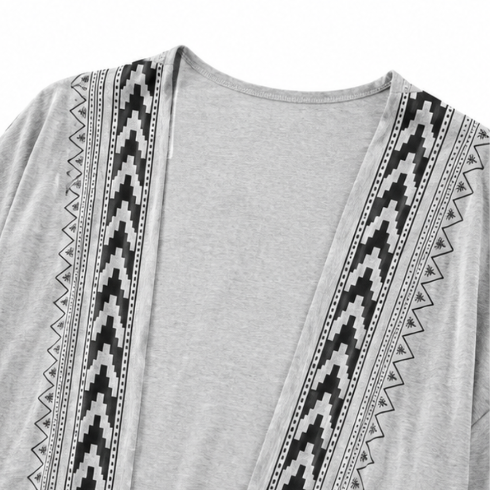 Wearbella – Kofta z otwartym przodem w retro geometryczny mönster
