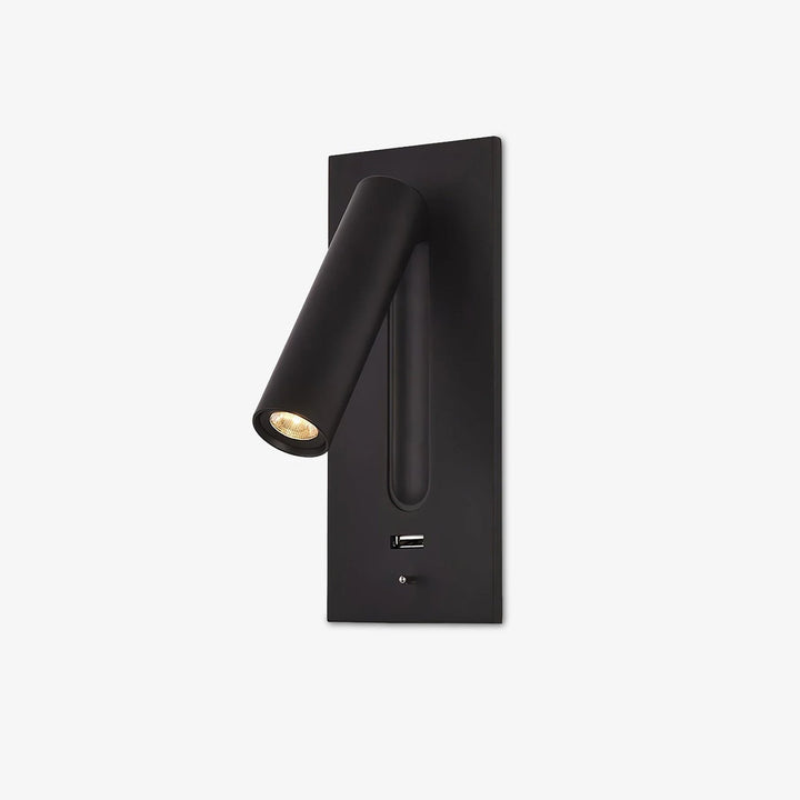 Svart Sängbord USB Vägglampa