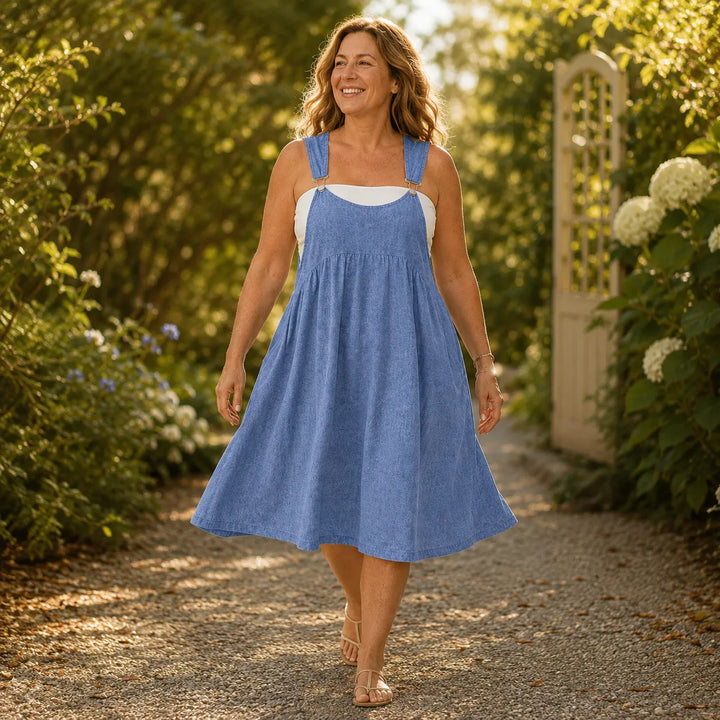 Cloverly – Klänning Babydoll z Kieszeniami w Stilu Empire-Waist, Storlek Plus 0XL–5XL
