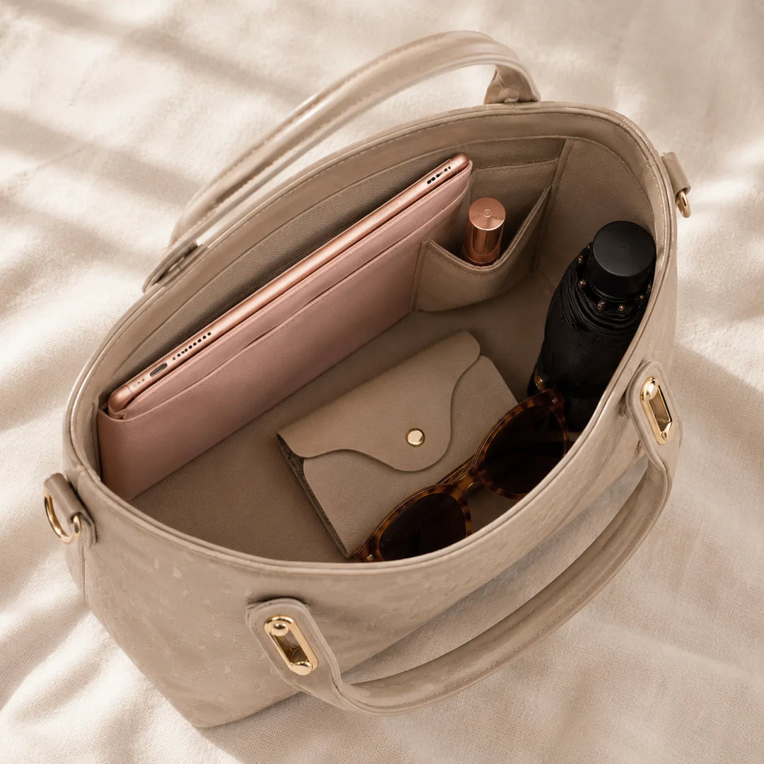 Belluna – Set torebek skórzanych w 4 częściach, väska tote, väska crossbody, saszetka, etui på karty