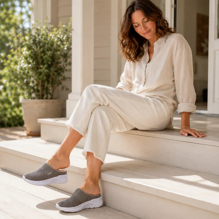 Stride &amp; Soft – Dam skor slip-on på plattform z siateczki, andningsbara, antypoślizgowe