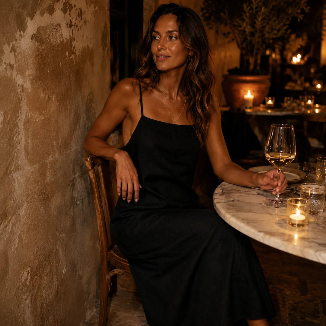 Marelle – Klänning Maxi w Stilu Lnianym