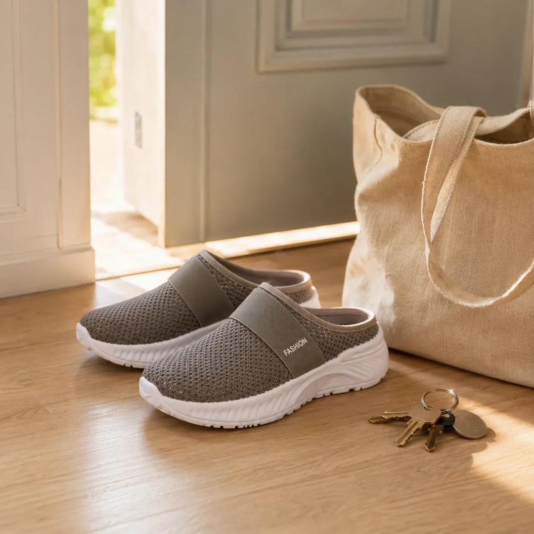 Stride &amp; Soft – Dam skor slip-on på plattform z siateczki, andningsbara, antypoślizgowe