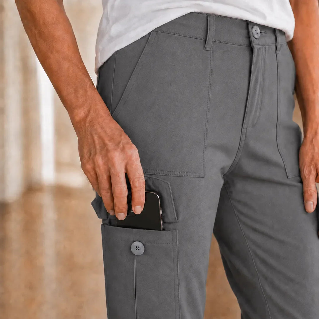 Tumva – Byxor Capri Cargo z Cuffed Hem i Kieszeniami